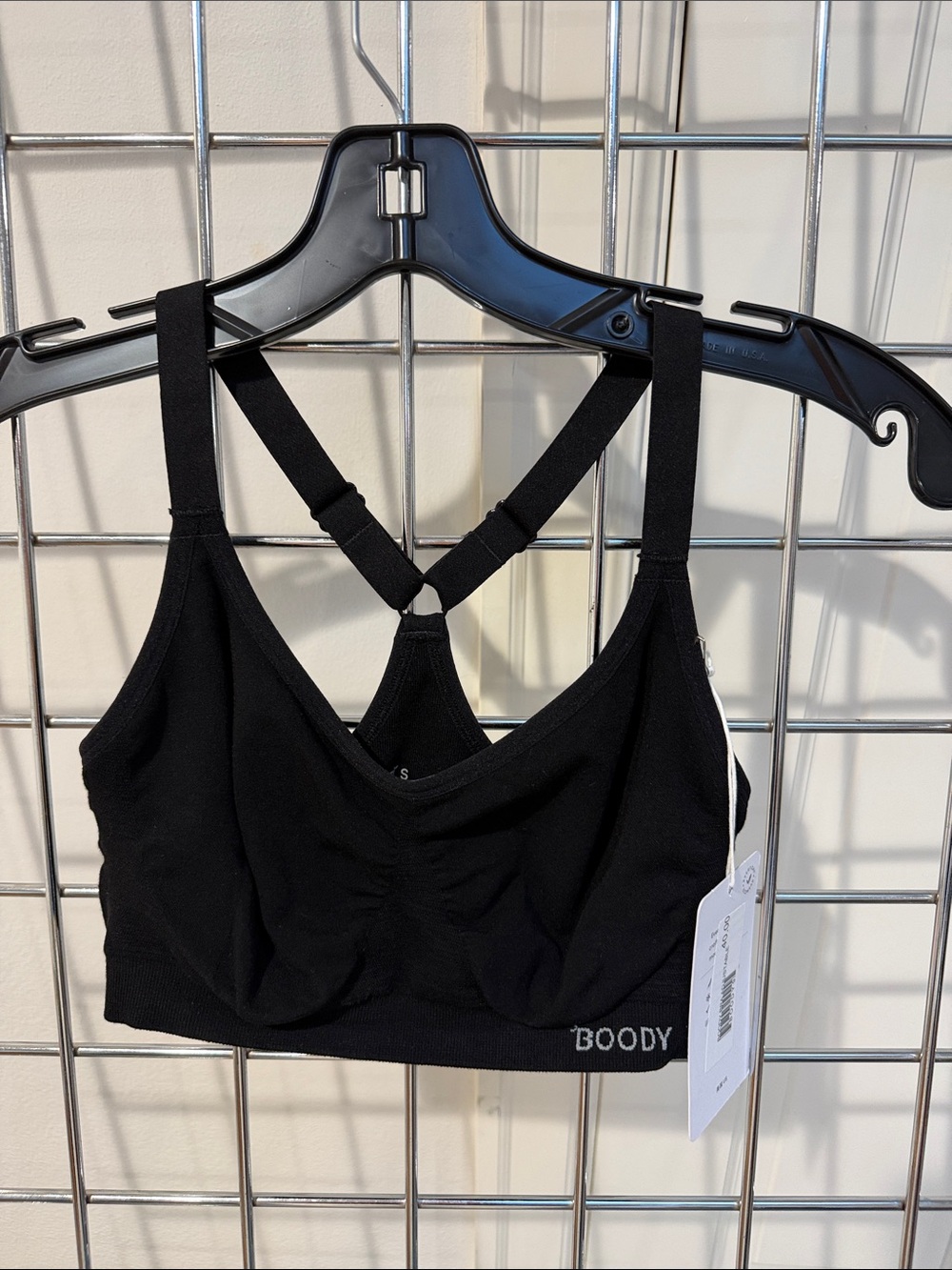 BOODY Black Seamless Sport Bralette with Crisscross Back